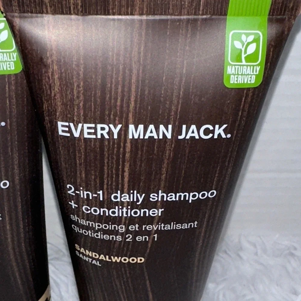 Every Man Jack 2-in-1 Daily Shampoo + Conditioner Sandalwood 8oz 3 Pack